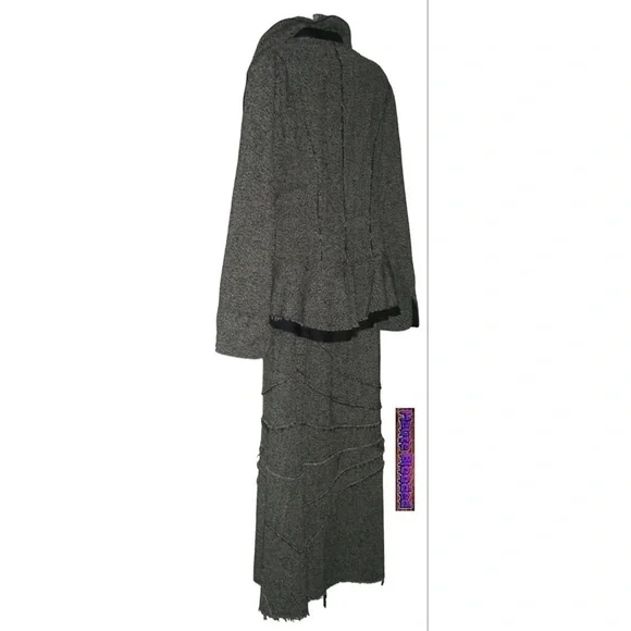 y2k Design Today's Tweed Fray Vintage Suit Punk Dark Academia Steampunk 90s Wool - Picture 11 of 16